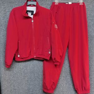 Vintage Kaelin Brick Red Athletic Jogging Suit Jacket & Pants Women's Size MP